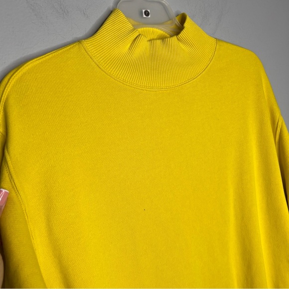 Aerie Oversized Neon Yellow/Green Side Pockets Sweater C26 - Picture 4 of 6
